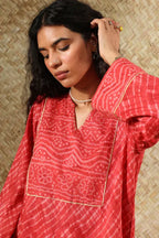 Coral Red | 2-Piece printed suit Zebaaish